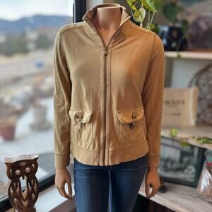 Ralph Lauren Jeans,  Tan Full-Zip Utility Style Sweatshirt Jacket Women's Small